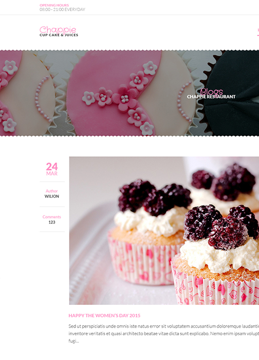 Chappie Cupcake - Food and Recipe Drupal Theme