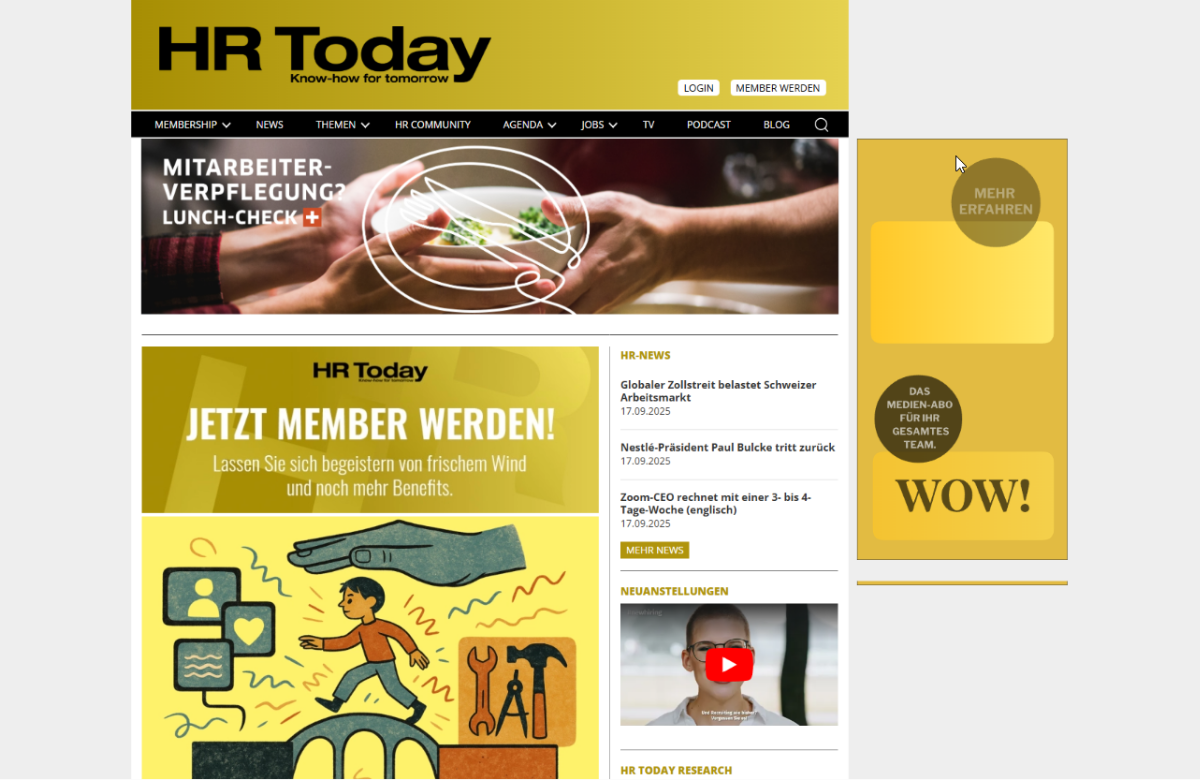 Project Showcase: Swiss HR Media & Professional Resource Portal