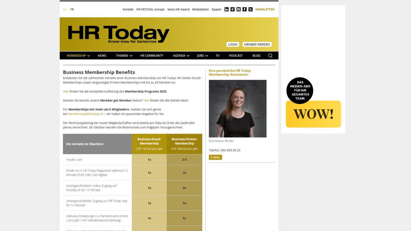 Project Showcase: Swiss HR Media & Professional Resource Portal