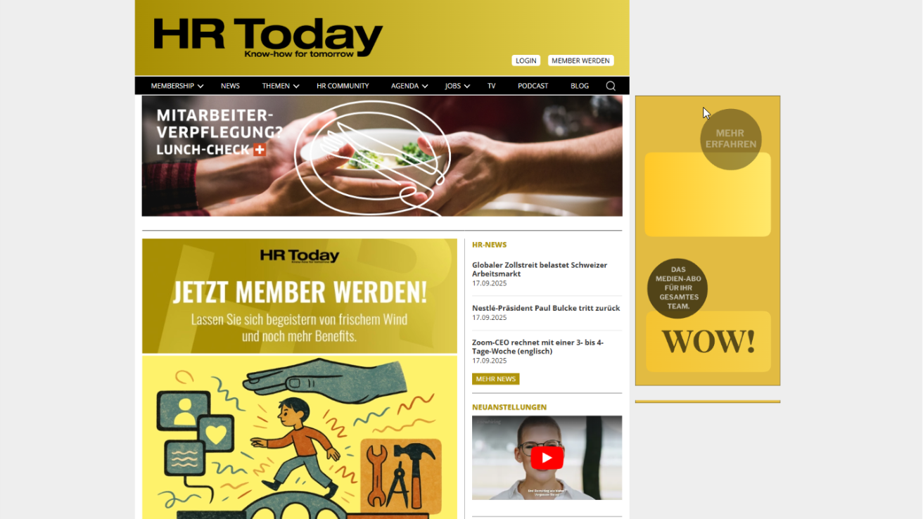 Project Showcase: Swiss HR Media & Professional Resource Portal