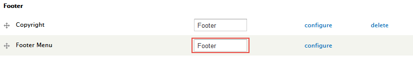 Footer menu