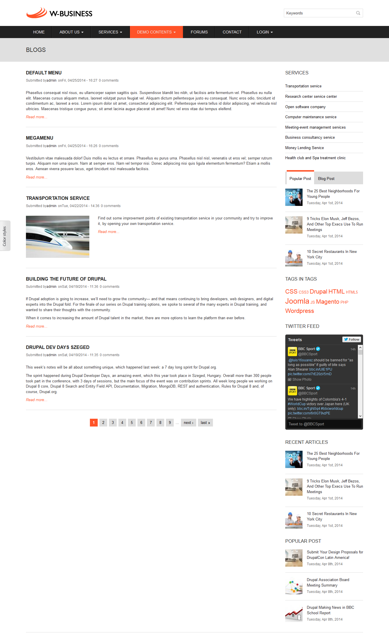 Blogs display