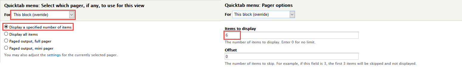 Quicktab menu