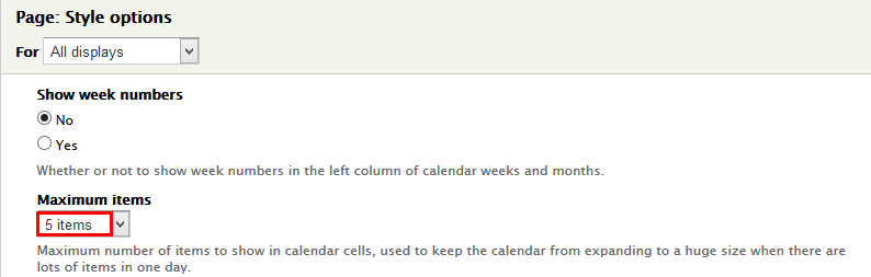 Calendar configuration