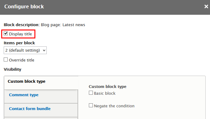 Blog page block