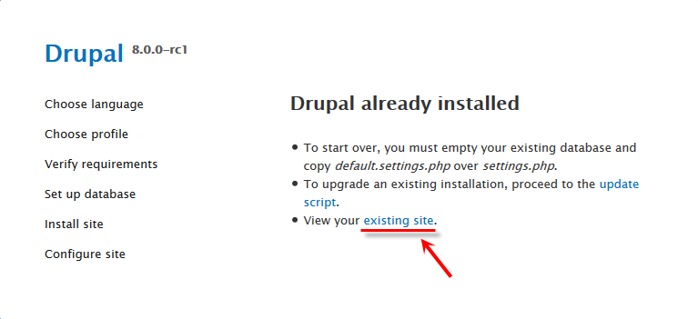 Install Drupal 8