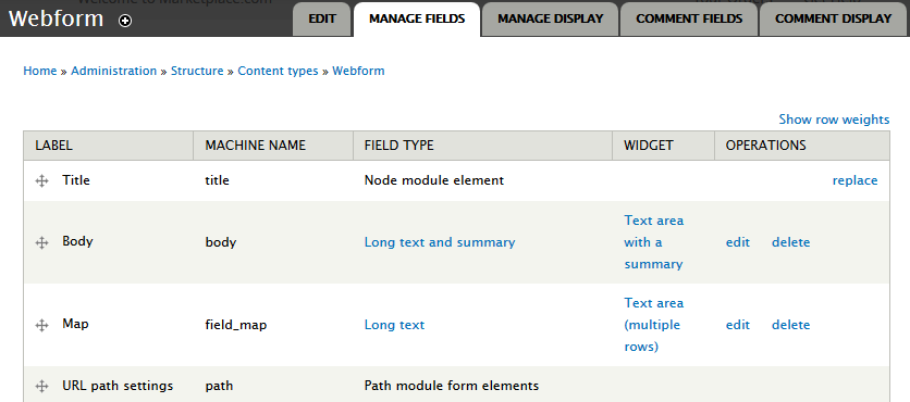 Webform type