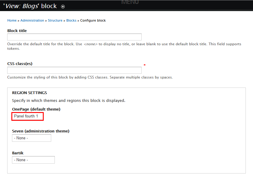 Configure Blogs block