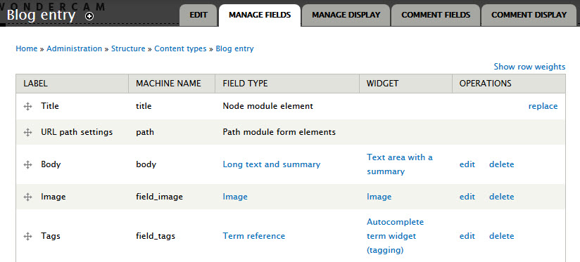 Blog entry types