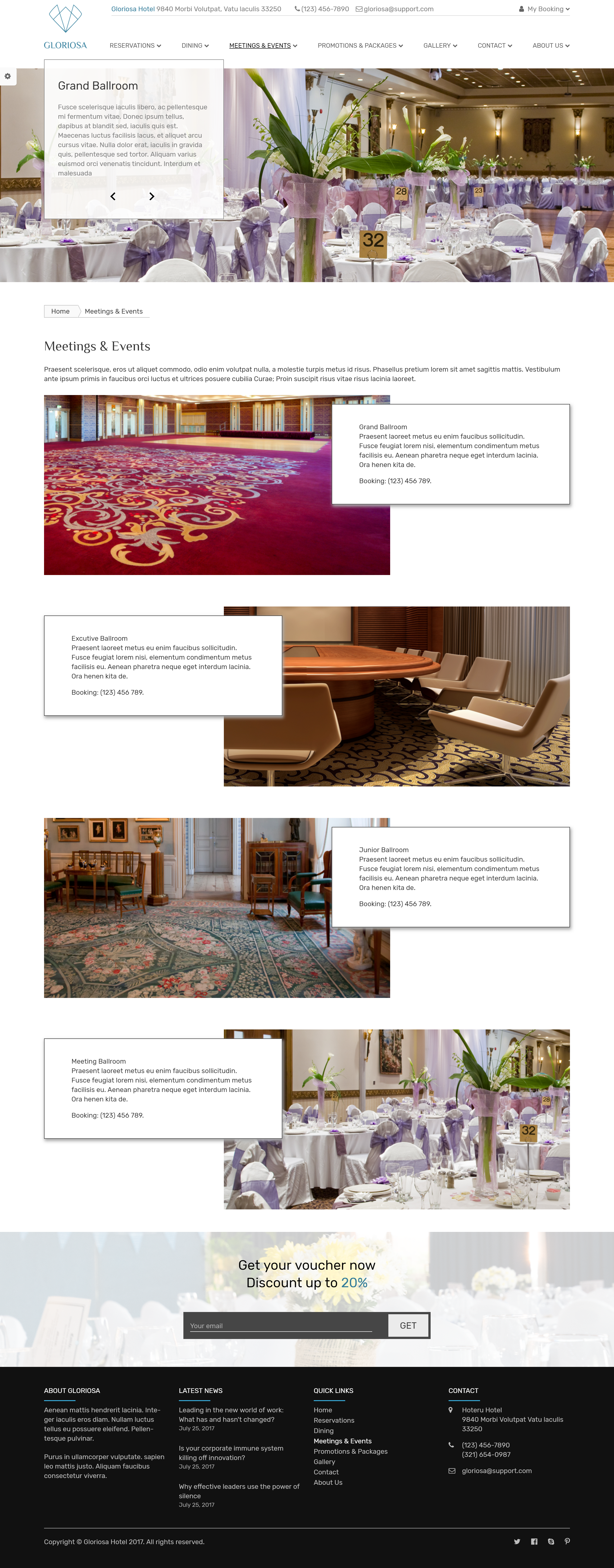 Gloriosa - Hotel & Resort Drupal 8 Themes