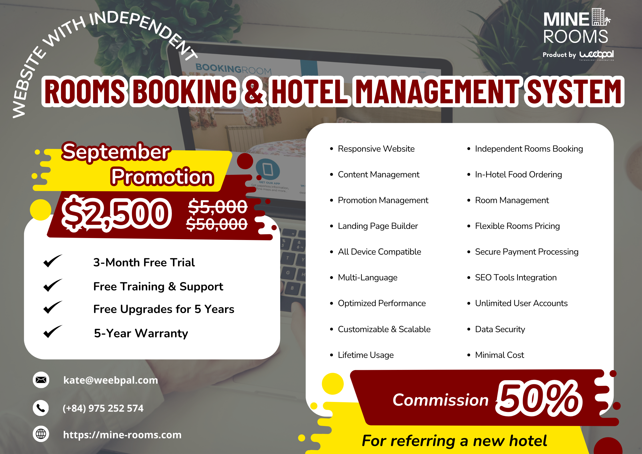 Mine Rooms - Independent Rooms Booking & Hotel Management System