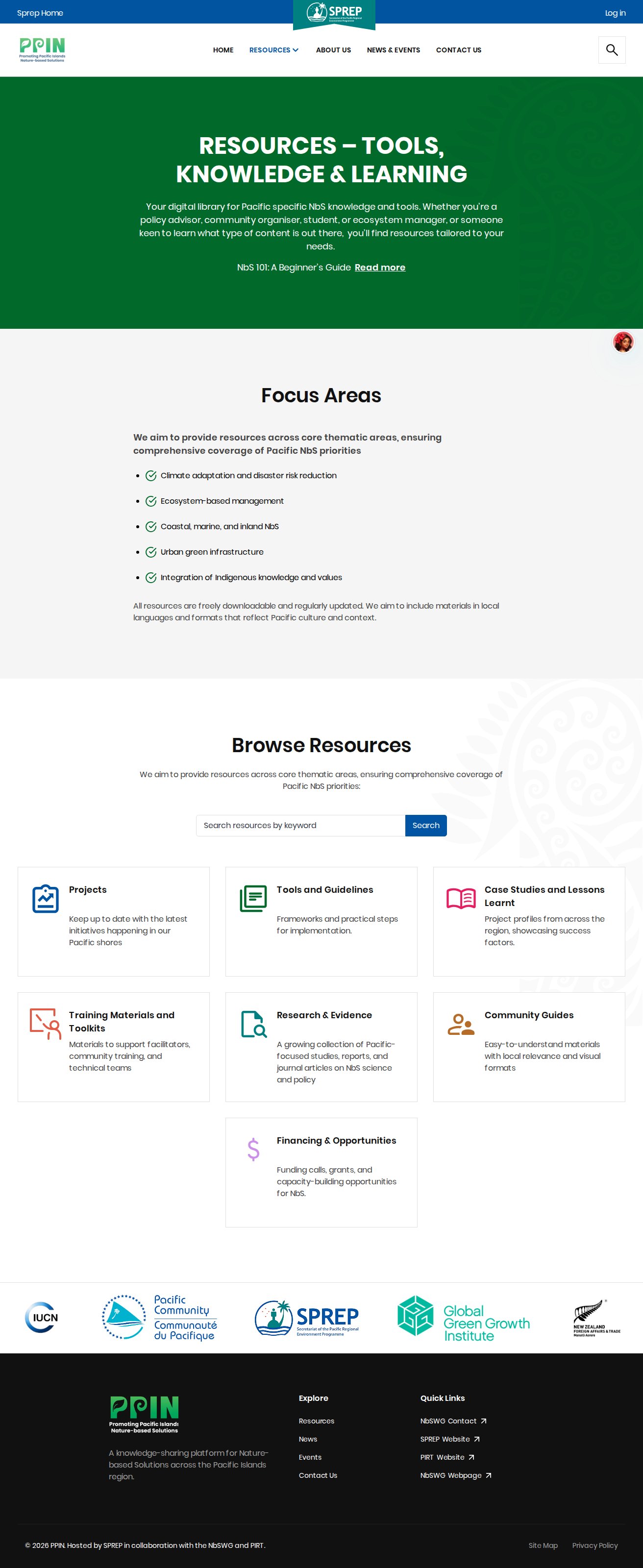 Pacific NbS Resource Hub screenshot 1