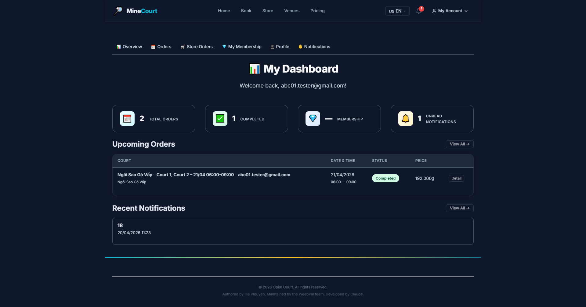 For players — manage your bookings