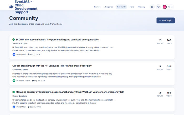 Browse discussions in the learning community.