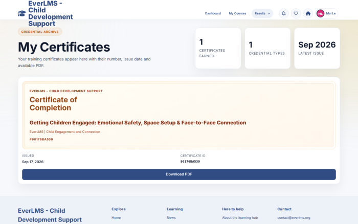 Find certificates already issued to your account.