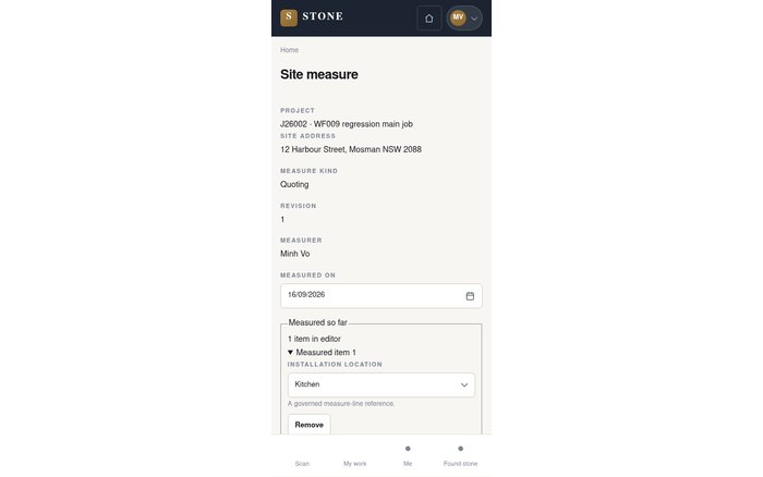 Record site measurements and supporting photographs through the assigned phone task.