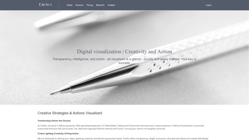 CreAct public website home page