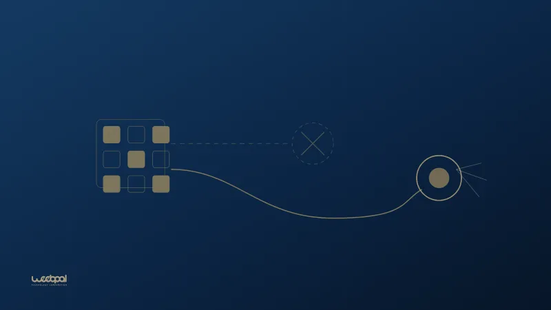 Sơ đồ: khối website nối tới một đầu mối đã ngừng hoạt động bằng nét đứt, và nối tới một đầu mối mới bằng nét liền.