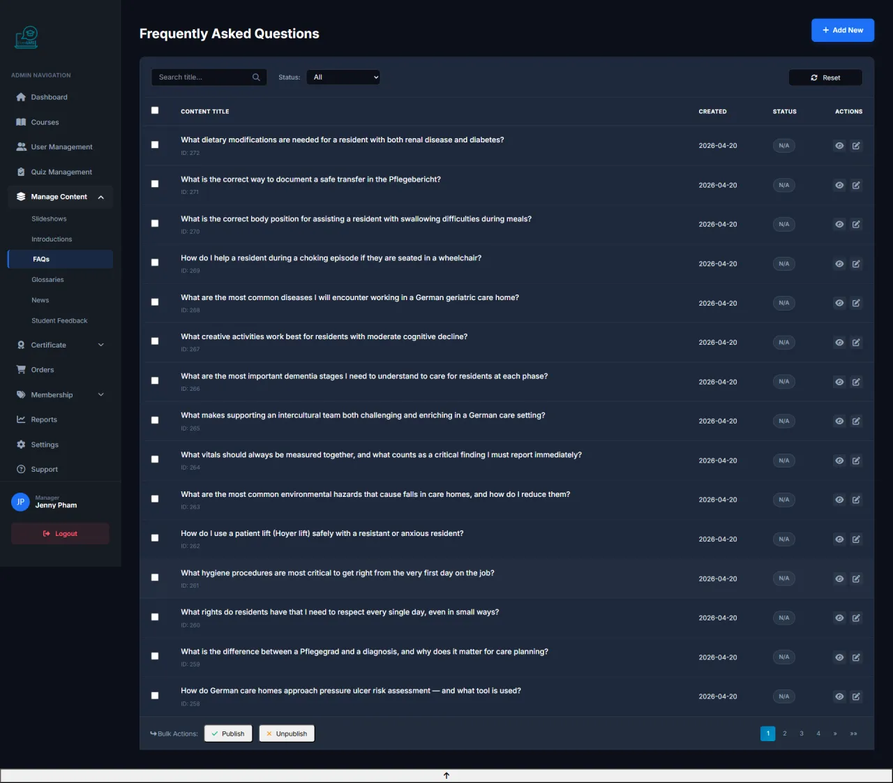 FAQ Management