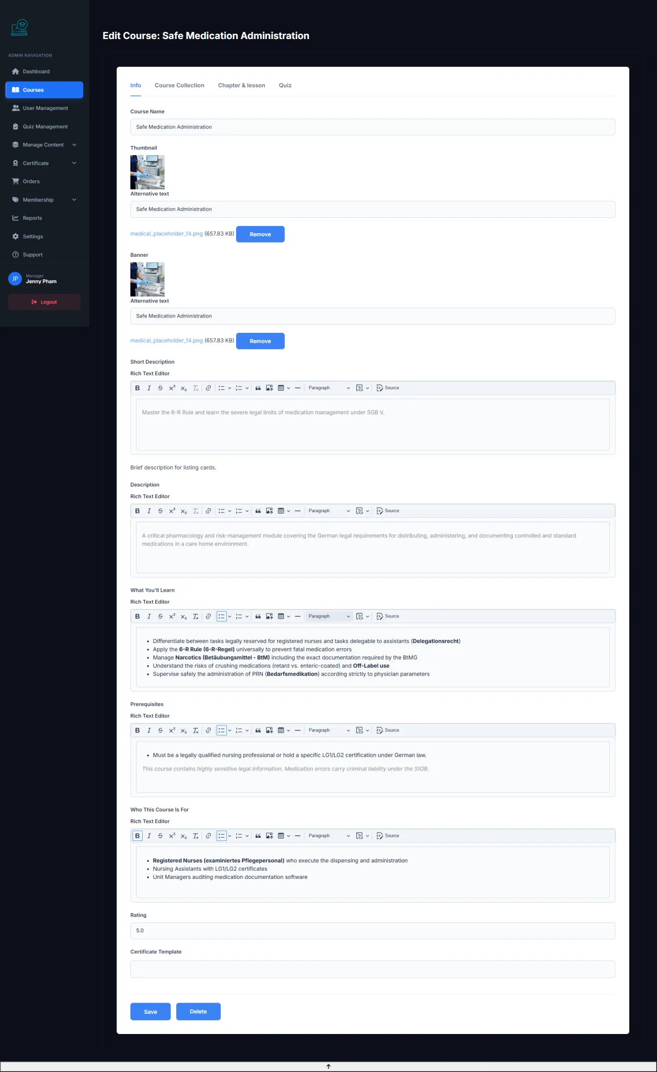 Edit Course