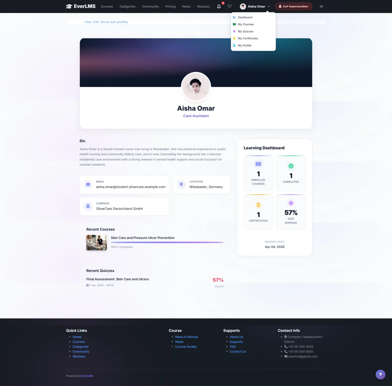 Personal Account Options