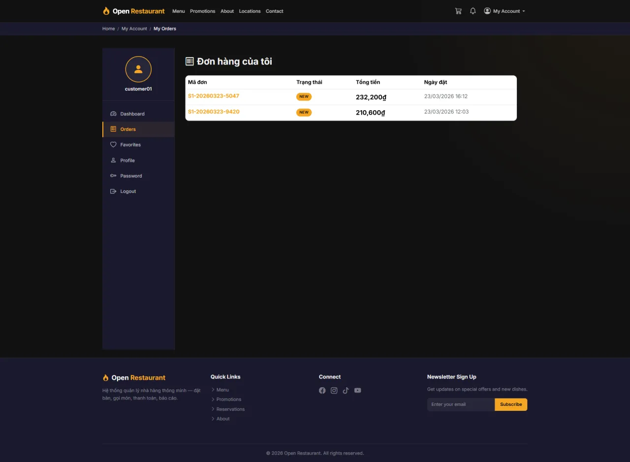 Order History (My Orders)