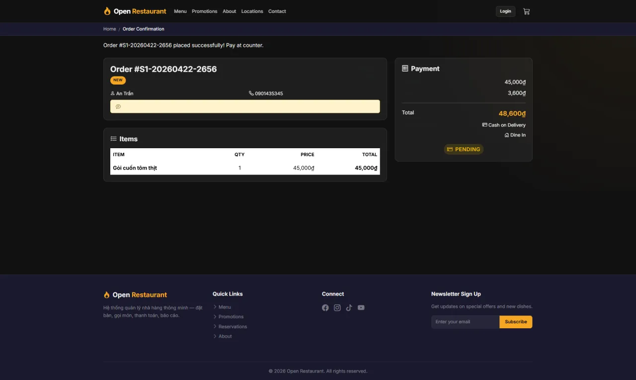 Order Confirmation