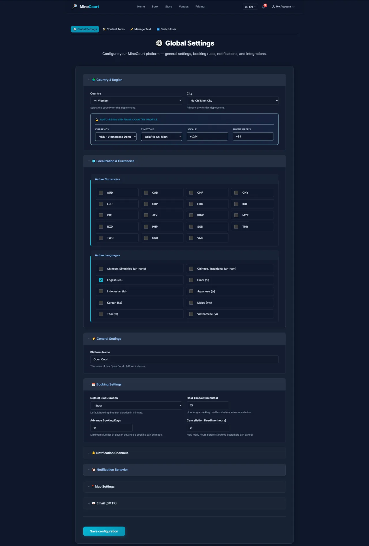 Global Settings