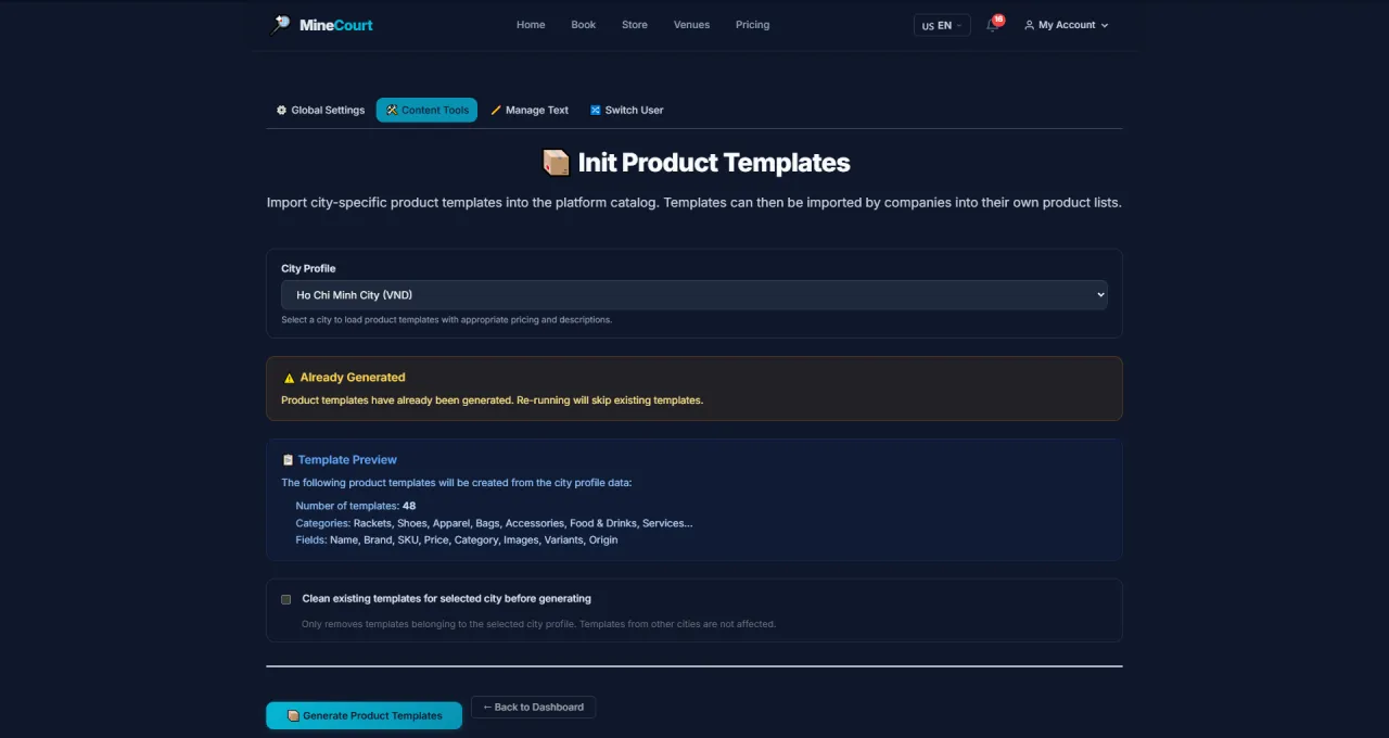 Init Product Templates