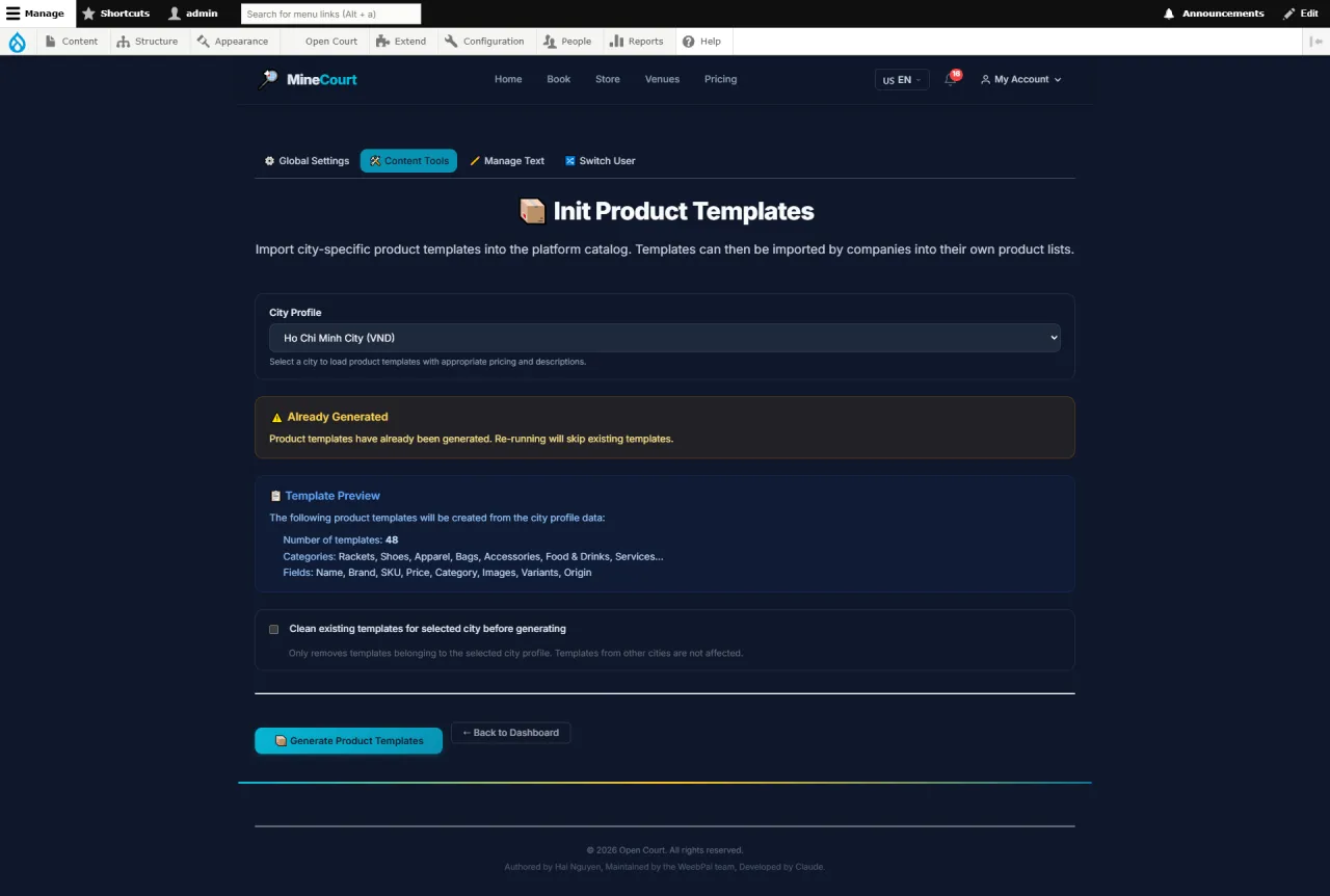 Init Product Templates