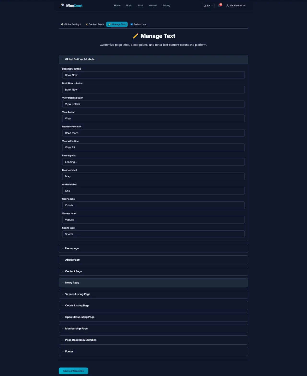 Manage Text