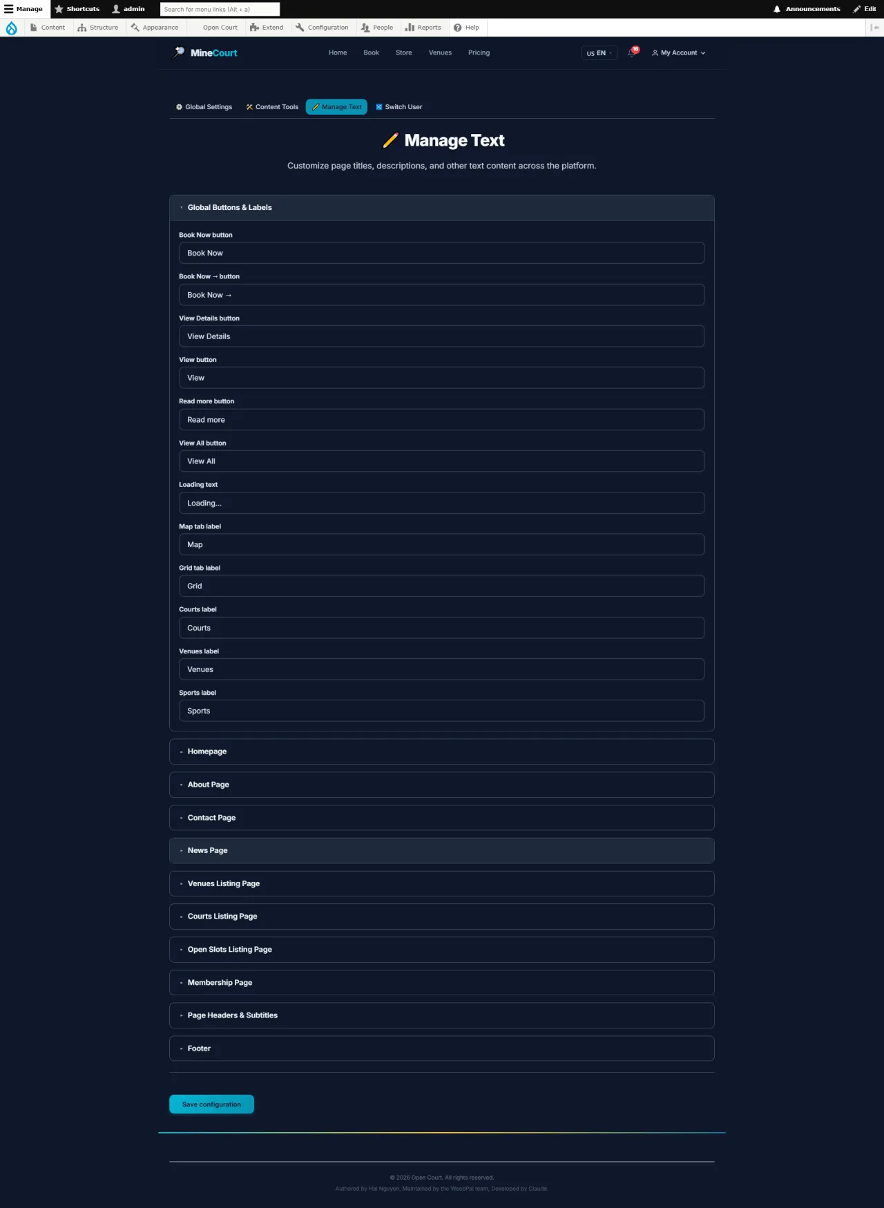 Manage Text