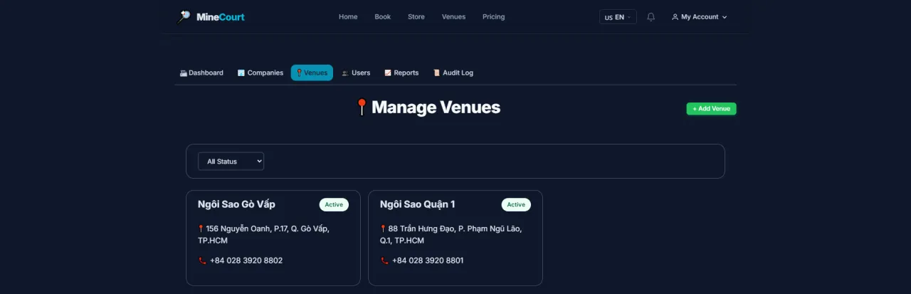 Manage Venues