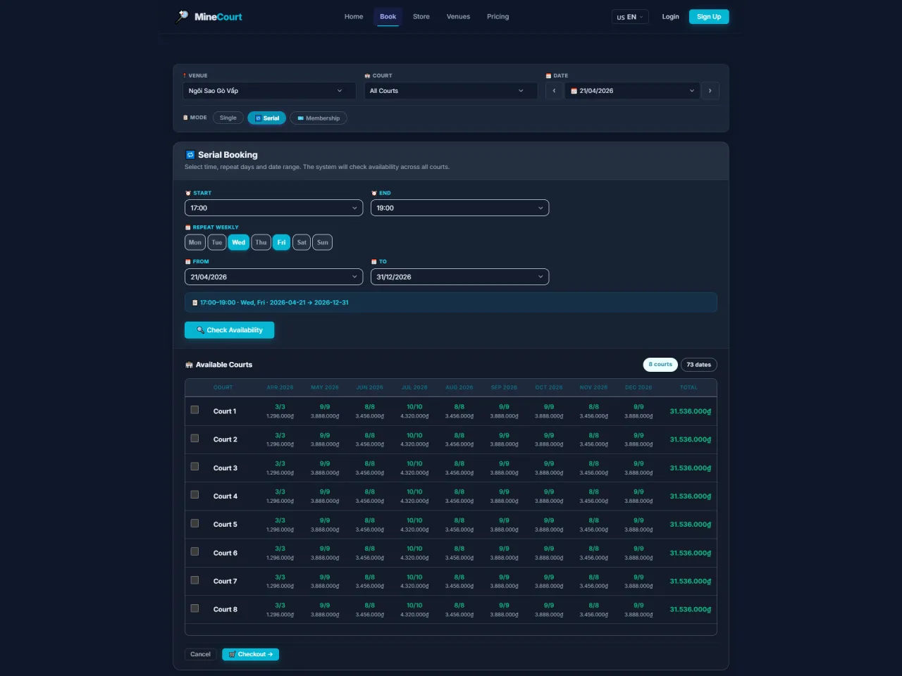 Serial: Select Date & Pattern