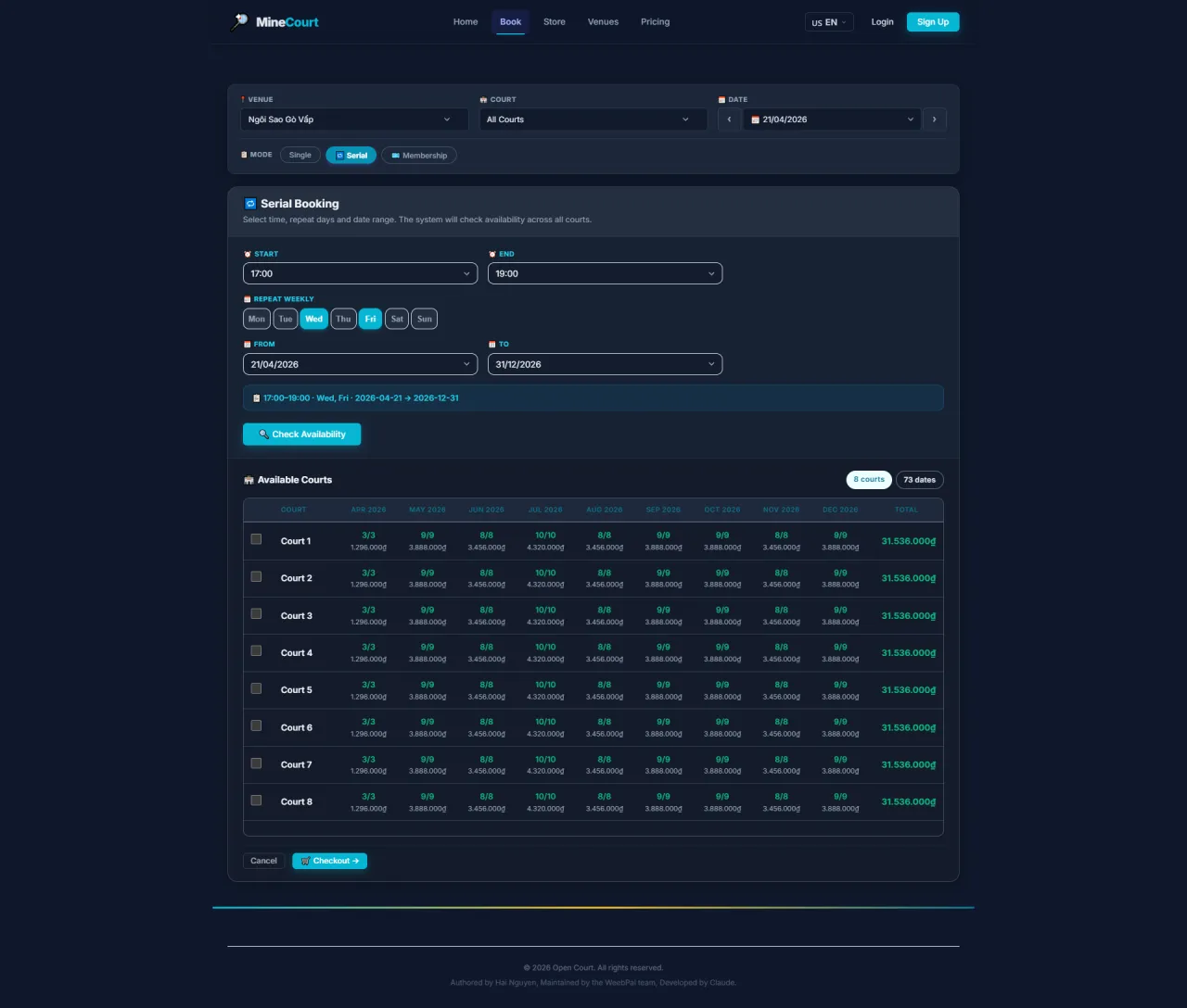Serial: Select Date & Pattern