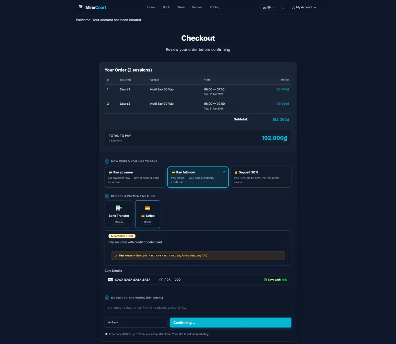 Step 6: Review & Confirm Payment