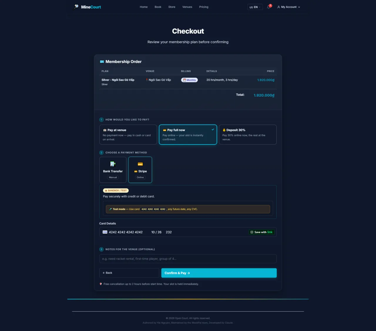 Membership: Select Payment