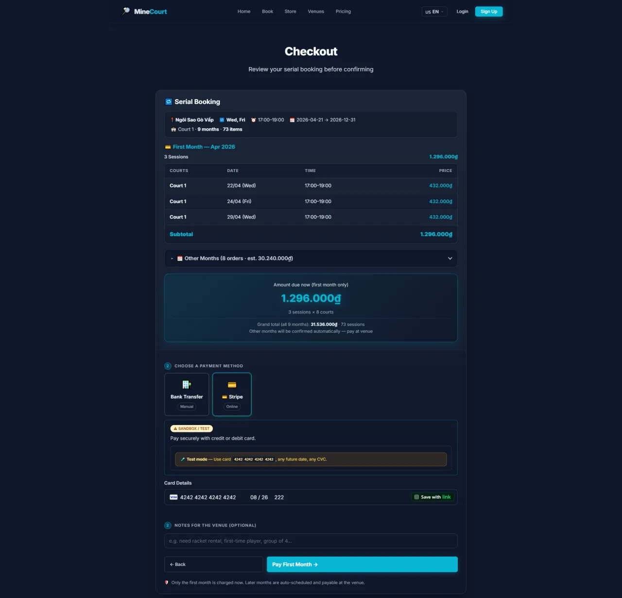 Serial: Select Payment Method