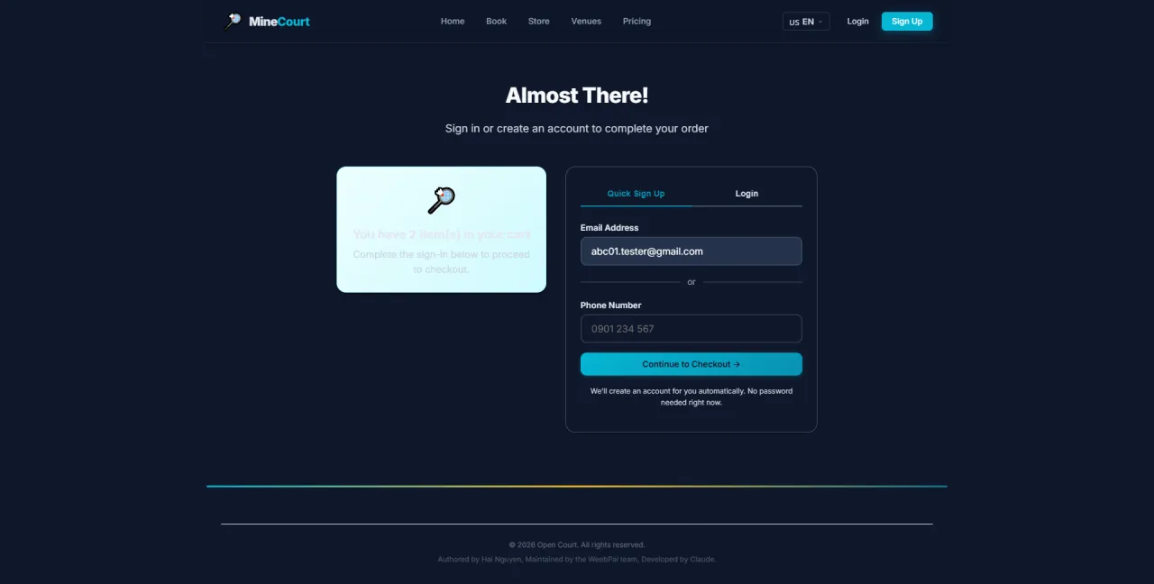 Step 3: Sign In at Checkout