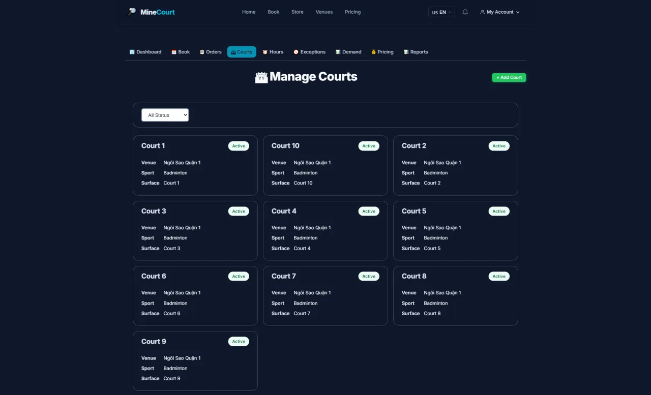 Manage Courts