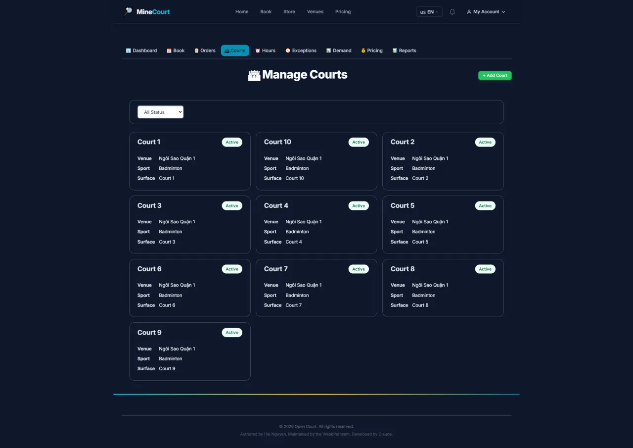 Manage Courts