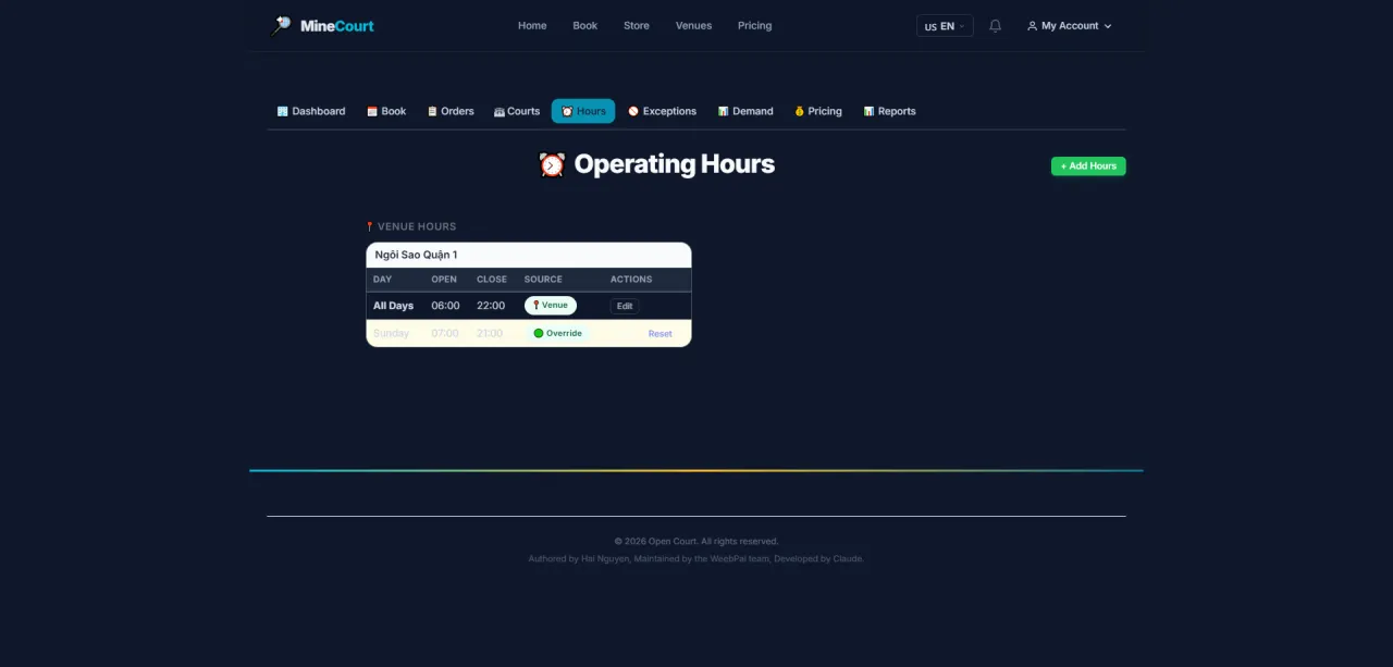 Operating Hours