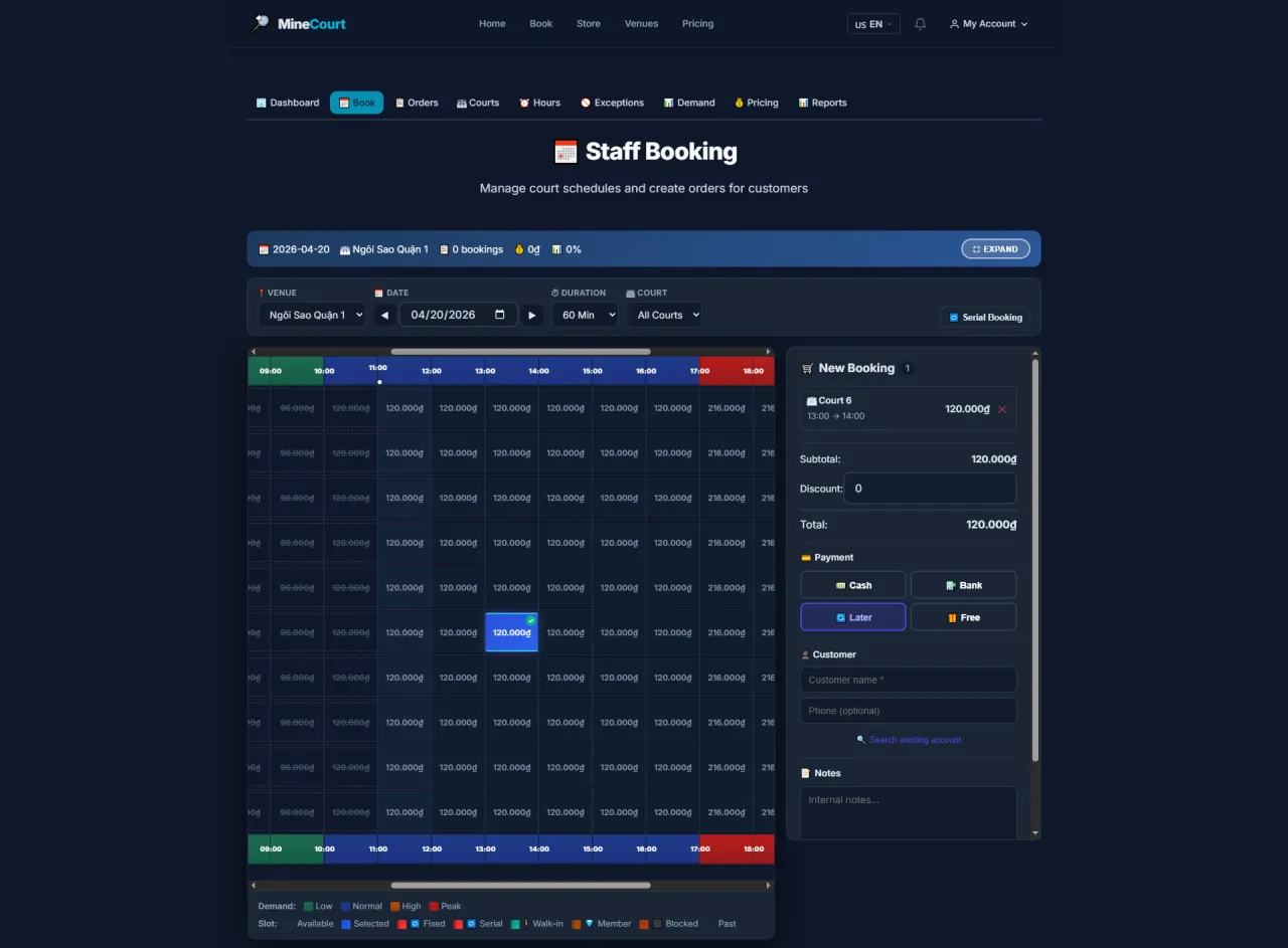 Staff Booking