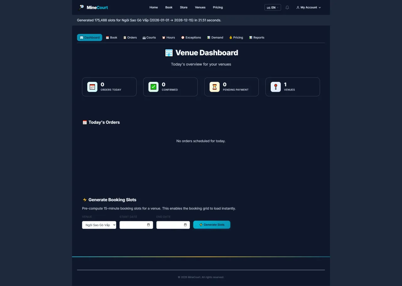 Generate Booking Slots