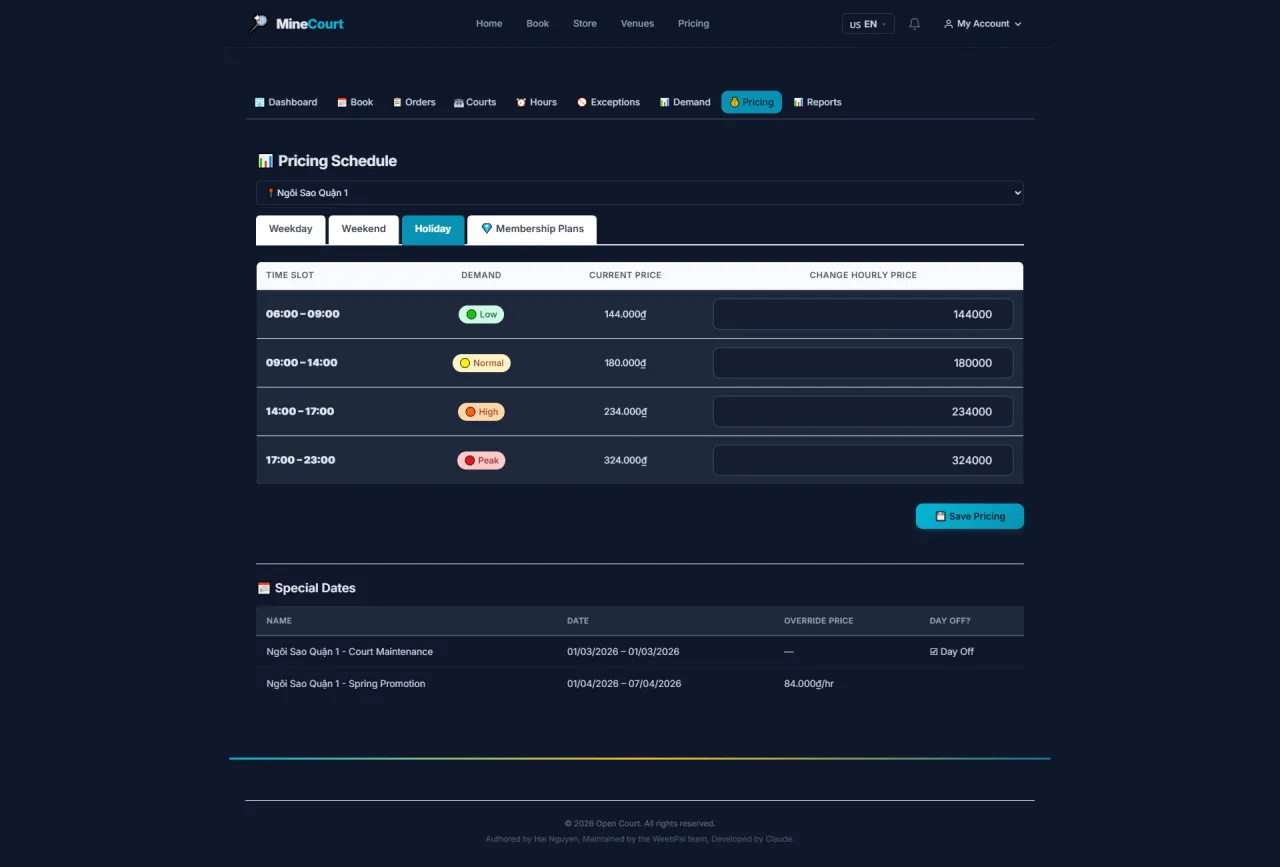 Holiday Pricing