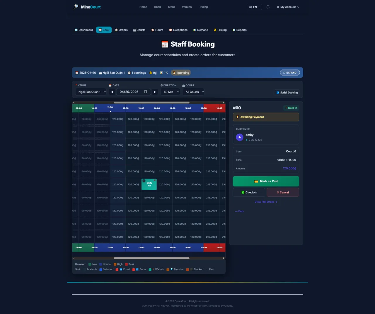Staff: View Booking Detail