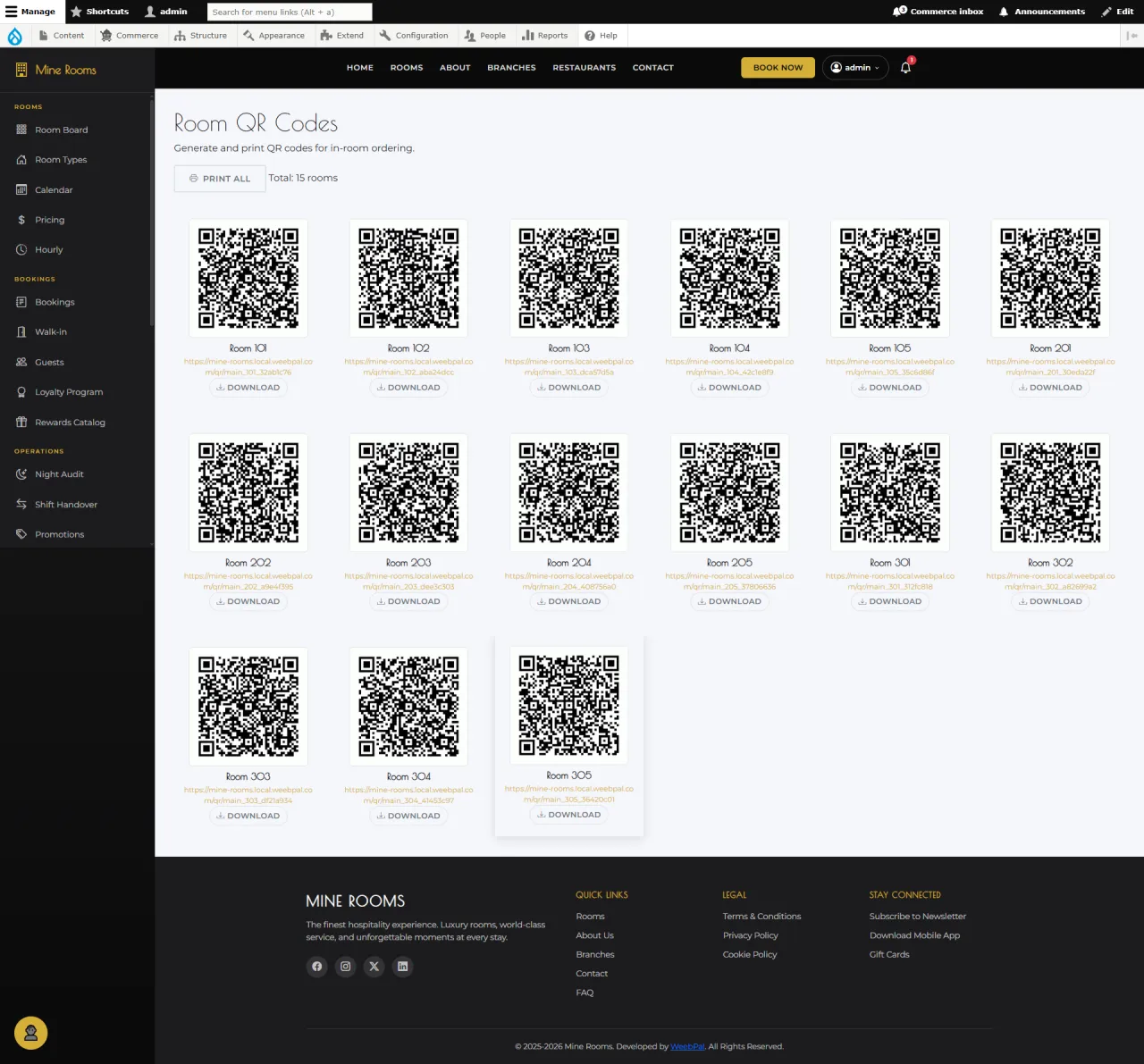 Room QR Codes