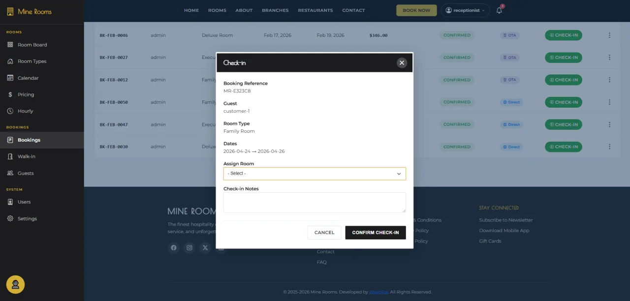 Confirm Check-in