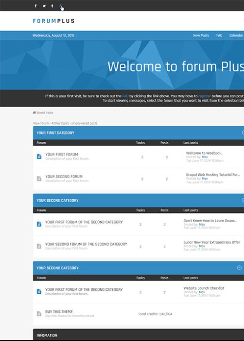 Forum Plus - Responsive Drupal Forum Theme