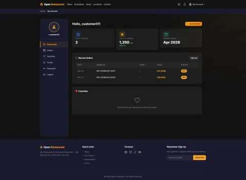 For customers: place orders and track visits